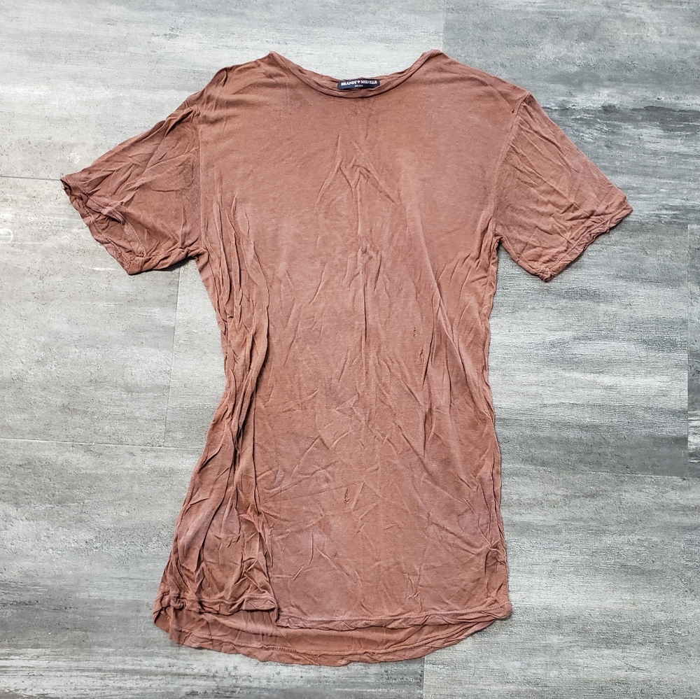 Chocolate Basic Distressed Bm Short Sleeve - image 1